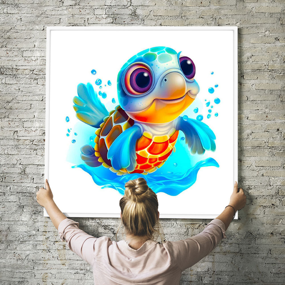 GRATIS Diamond Painting - Planschende Schildkröte