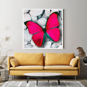 GRATIS Diamond Painting Wandgestaltung Roter Schmetterling