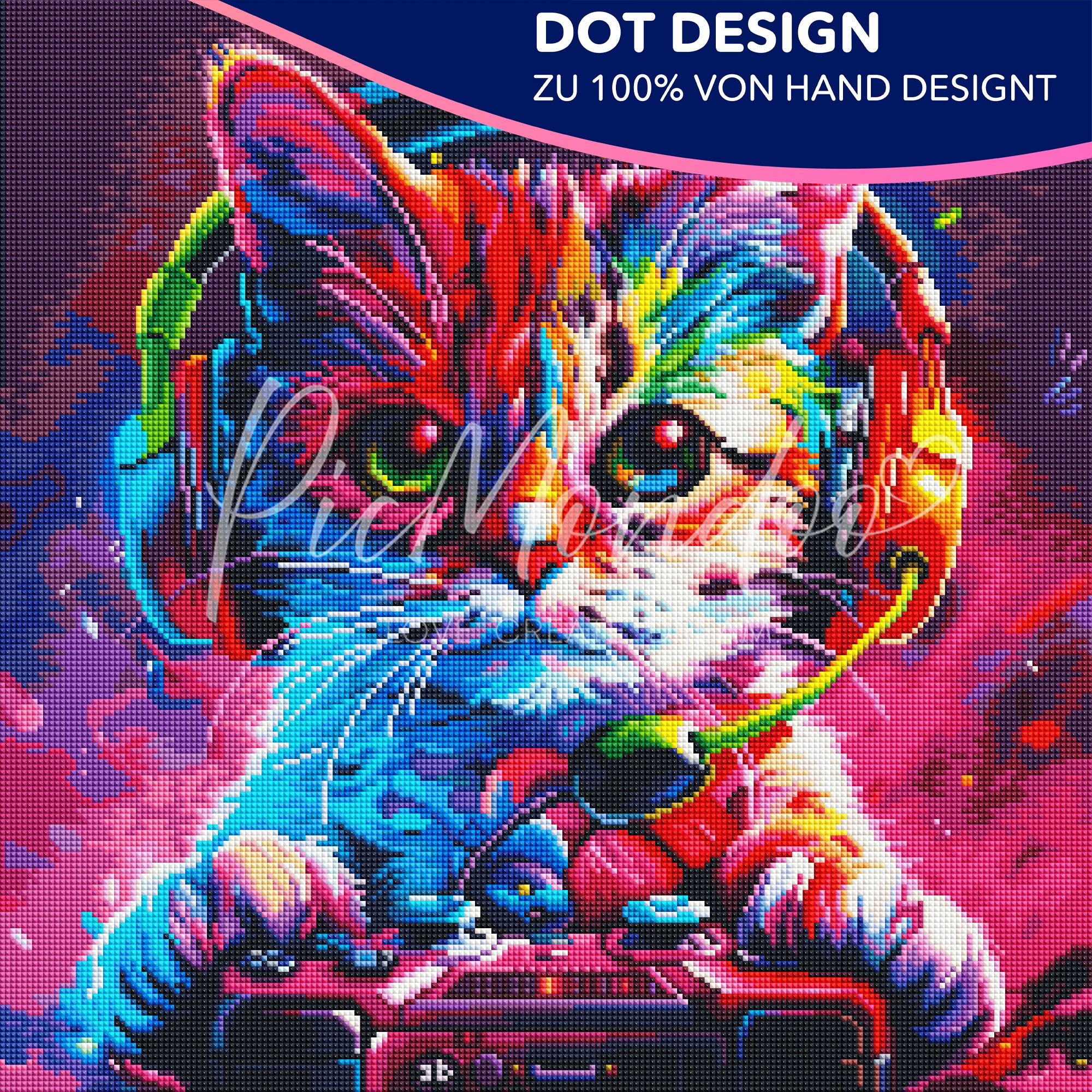 Diamond Painting Dot Design Colorful gaming cat