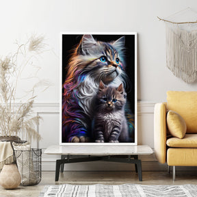 Diamond Painting Wandgestaltung Rainbow Cats