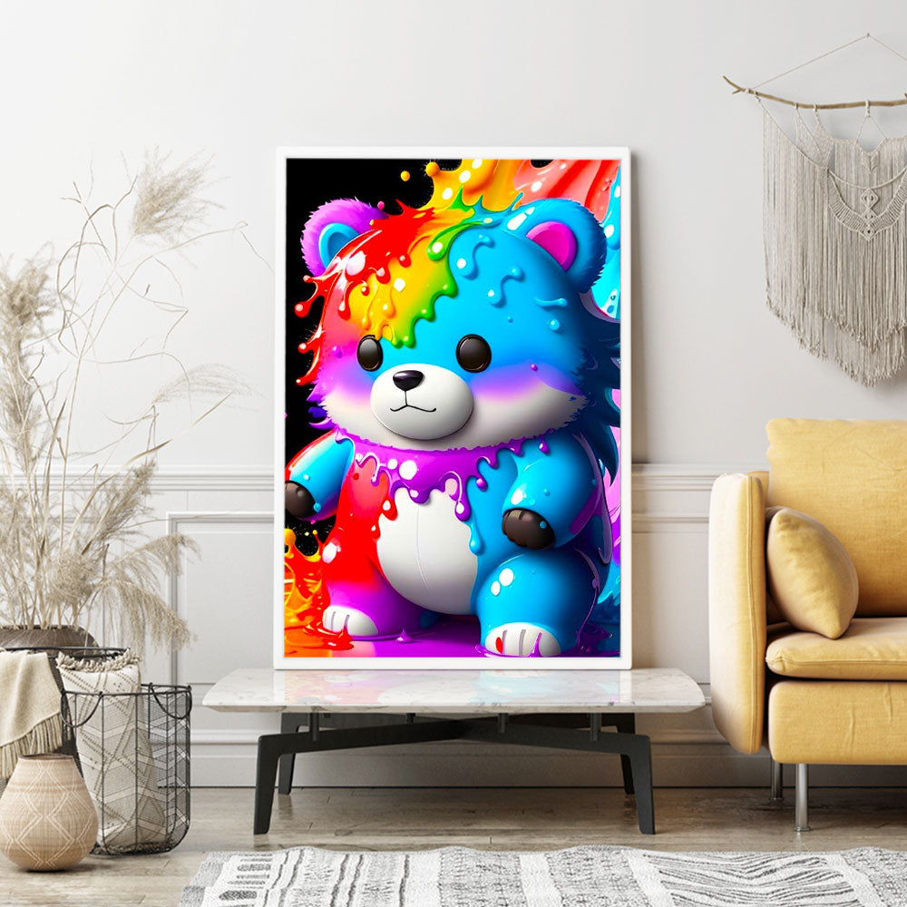 Diamond Painting Kids Wandgestaltung Bunter Teddybär