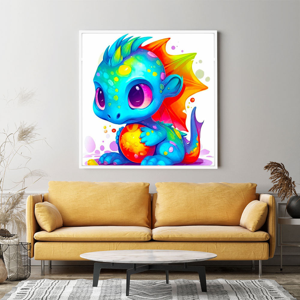 Diamond Painting Kids Wandbild Colorsplash Dragonbaby