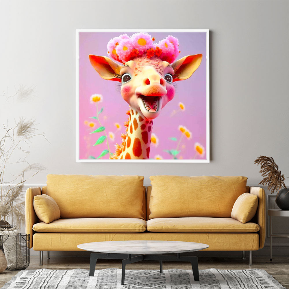 Diamond Painting Kids Wandgestaltung Fröhliche Giraffe