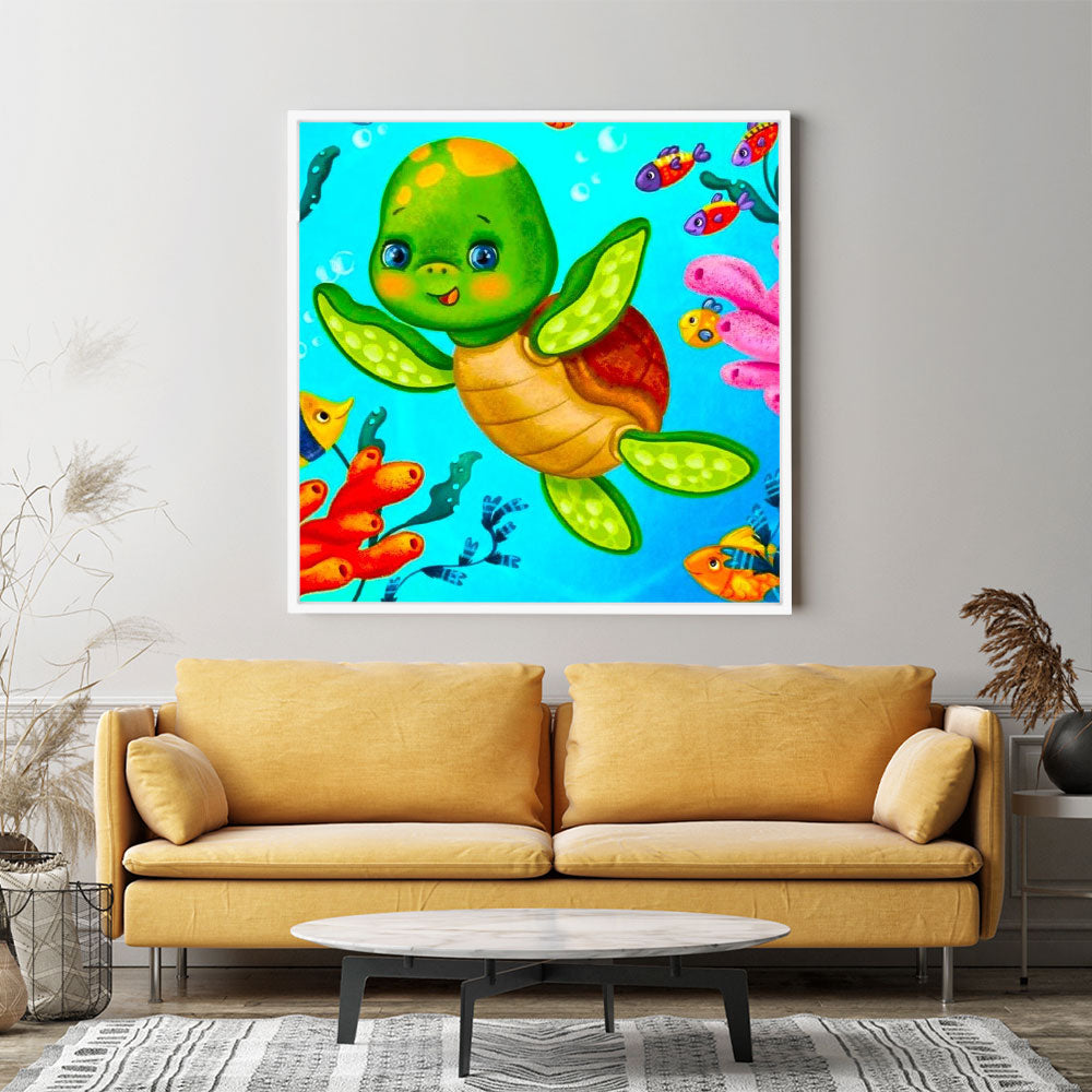 Diamond Painting Kids Wandbild Wasserschildkröte