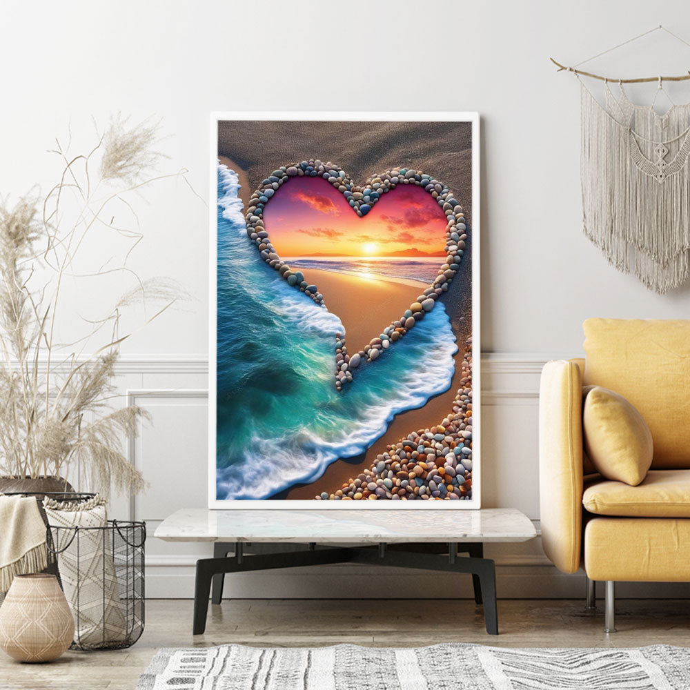 Diamond Painting Wandgestaltung Meeresrauschen und Strandliebe