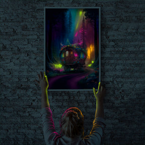 Diamond Painting Leuchtbild Special Wandbild Magisches Häuschen im Wald