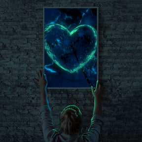 Diamond Painting Leuchtbild Special Wandbild Waterdrop Heart