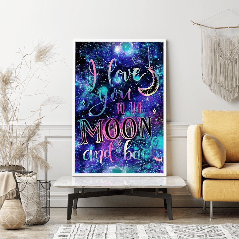 Diamond Painting Wandgestaltung Love you to the moon