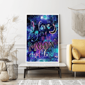 Diamond Painting Wandgestaltung Love you to the moon