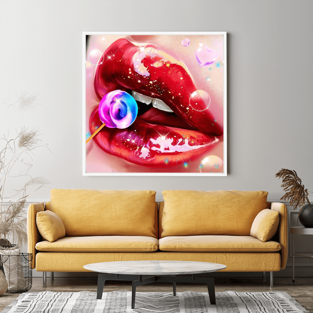 Diamond Painting Wandgestaltung Sweet kiss