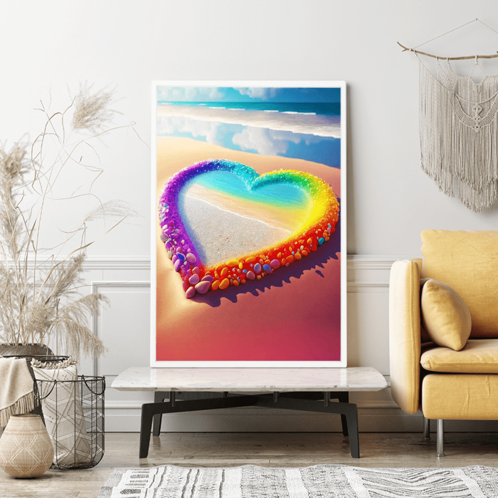 Diamond Painting Strass Special Wandgestaltung XL Rainbow Heart