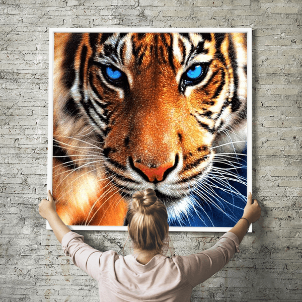 Diamond Painting Strass Special - XL Tiger "Blue Eyes"