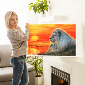 Diamond Painting Strass Special Bild Lion Sunset MINI