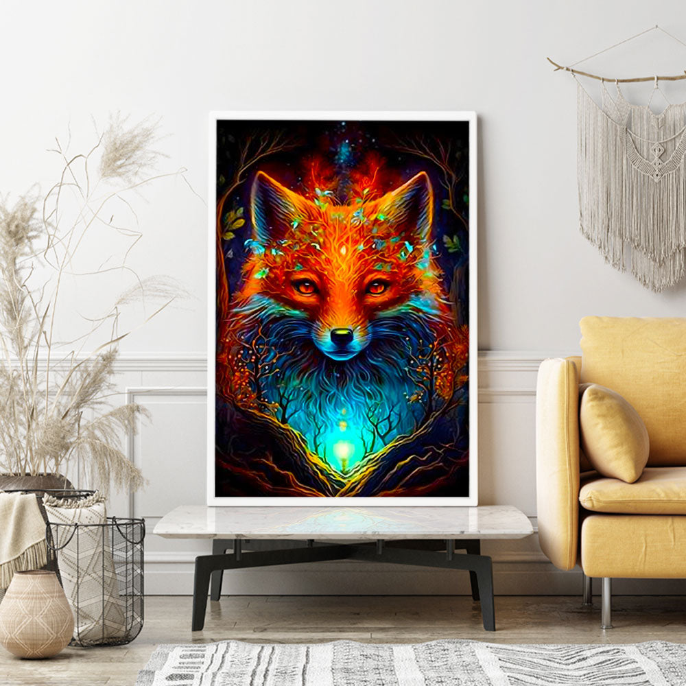 Diamond Painting Wandbild Geheimnisvoller Waldfuchs