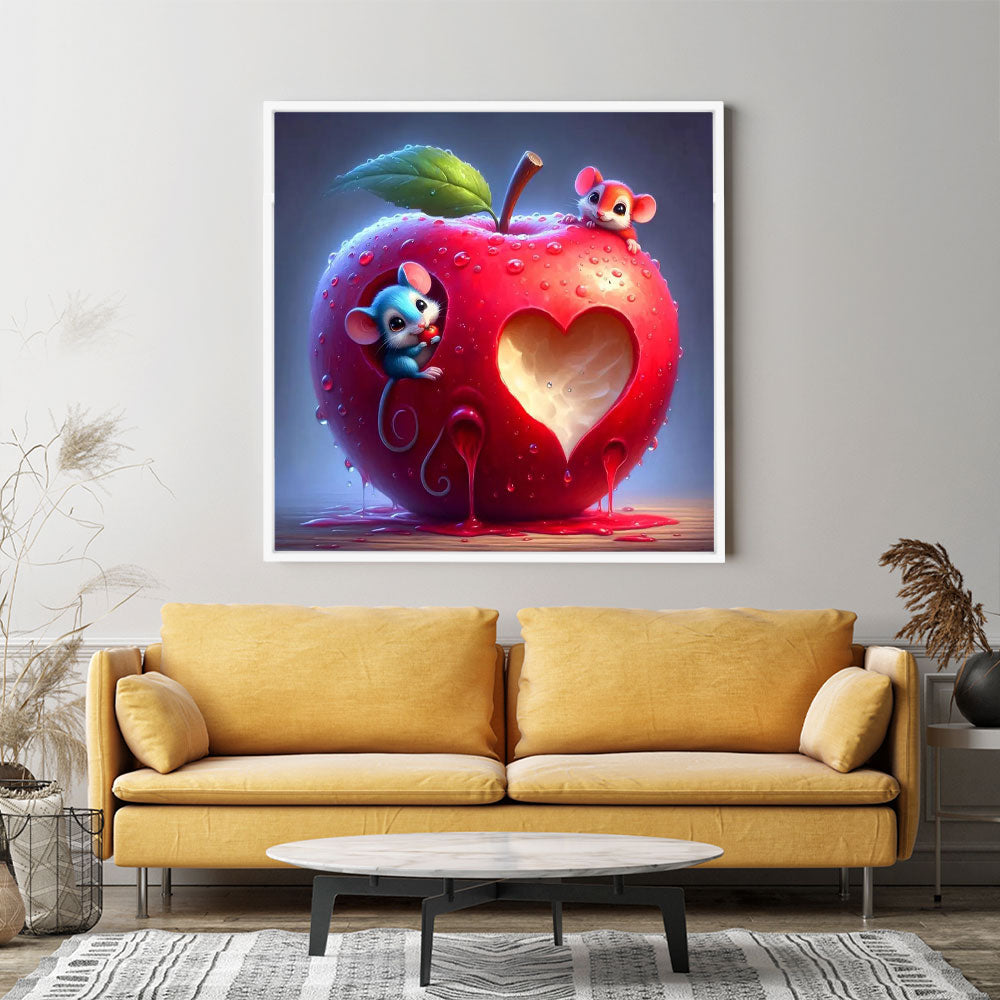 Diamond Painting Wandgestaltung Liebe im Mäusehaus