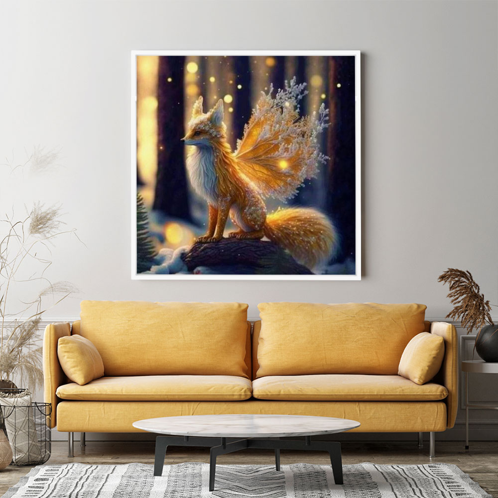 Diamond Painting Wandgestaltung Süßer Fuchs im Herbstwald