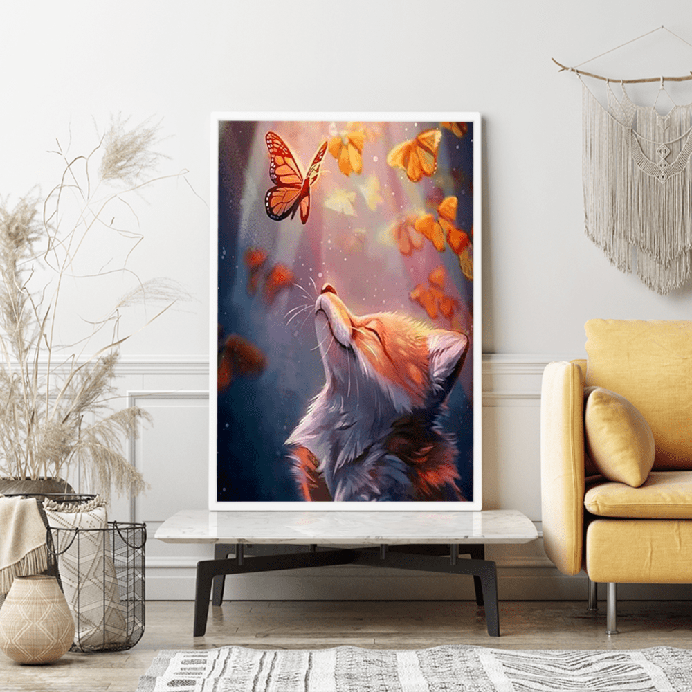 Diamond Painting Wandbild Süßer Fuchs im Laubwald