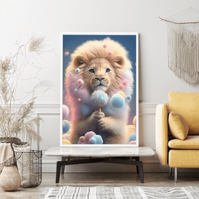 Diamond Painting Wandgestaltung Sweet little lion