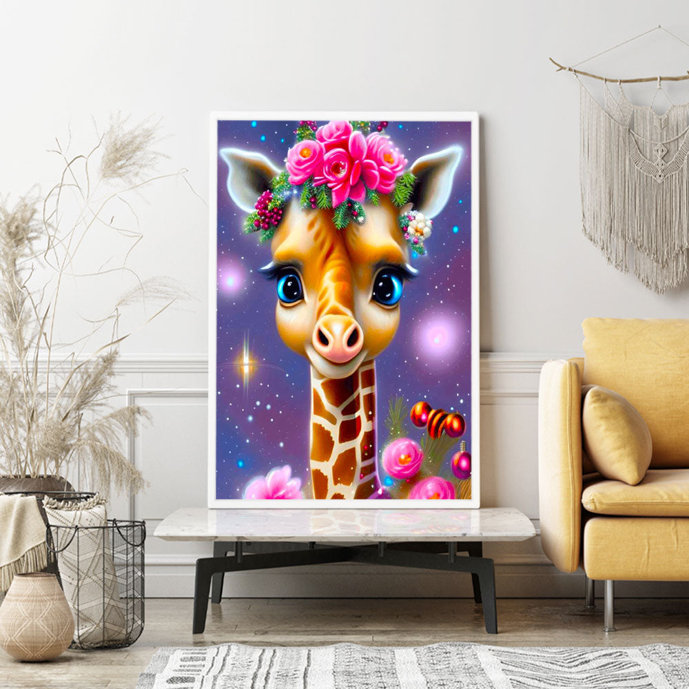 Diamond Painting Wandgestaltung Zauberhaftes Giraffenbaby