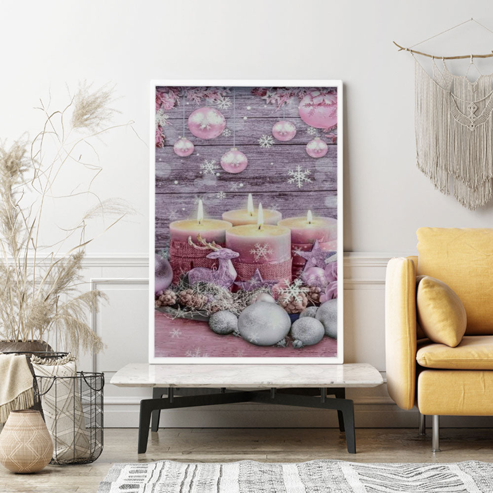 Diamond Painting Wandgestaltung Advent in pink