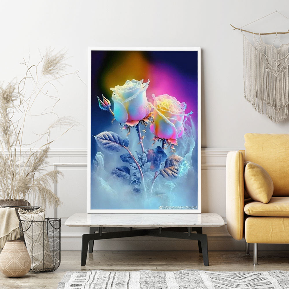 Diamond Painting Wandgestaltung Frozen roses