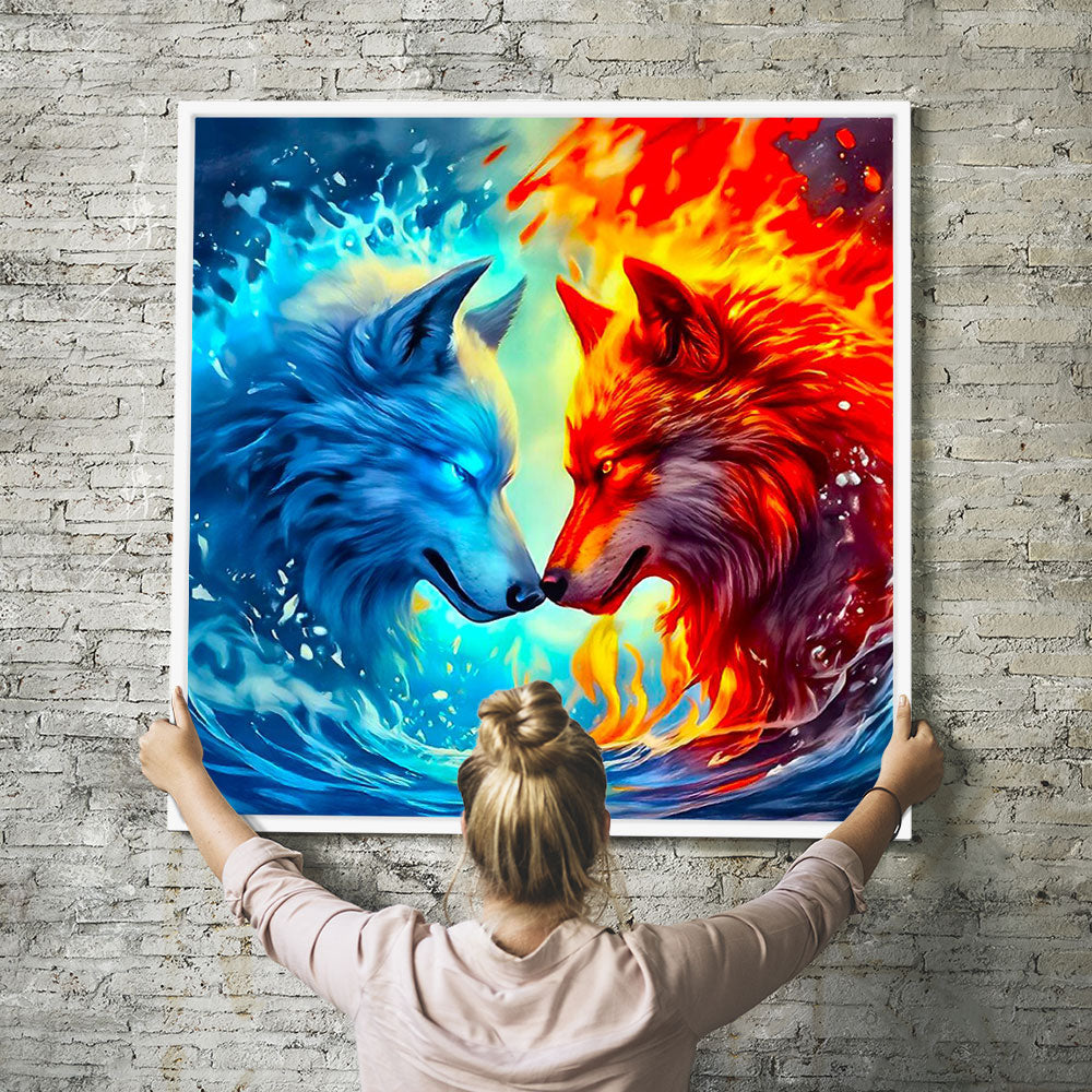 Diamond Painting Wandbild Wächter über Feuer und Wasser "Limited Edition"