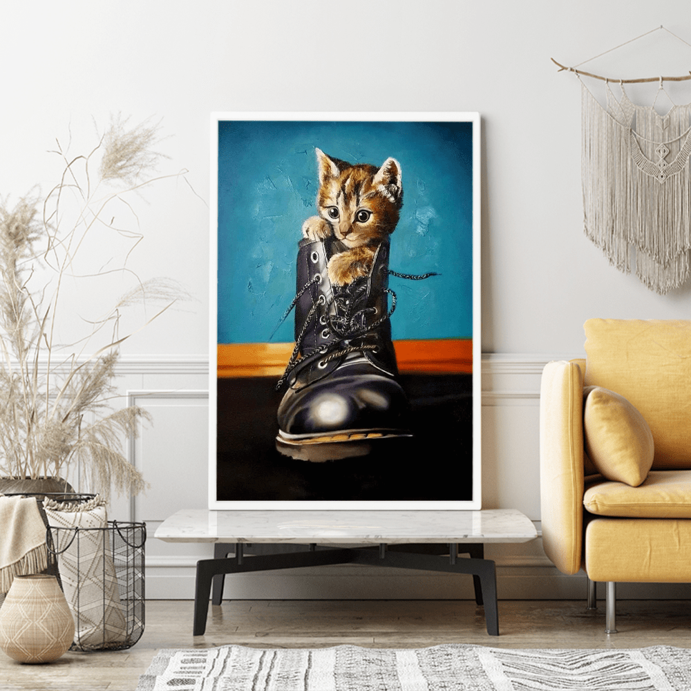 Diamond Painting Wandgestaltung Cat in the boots