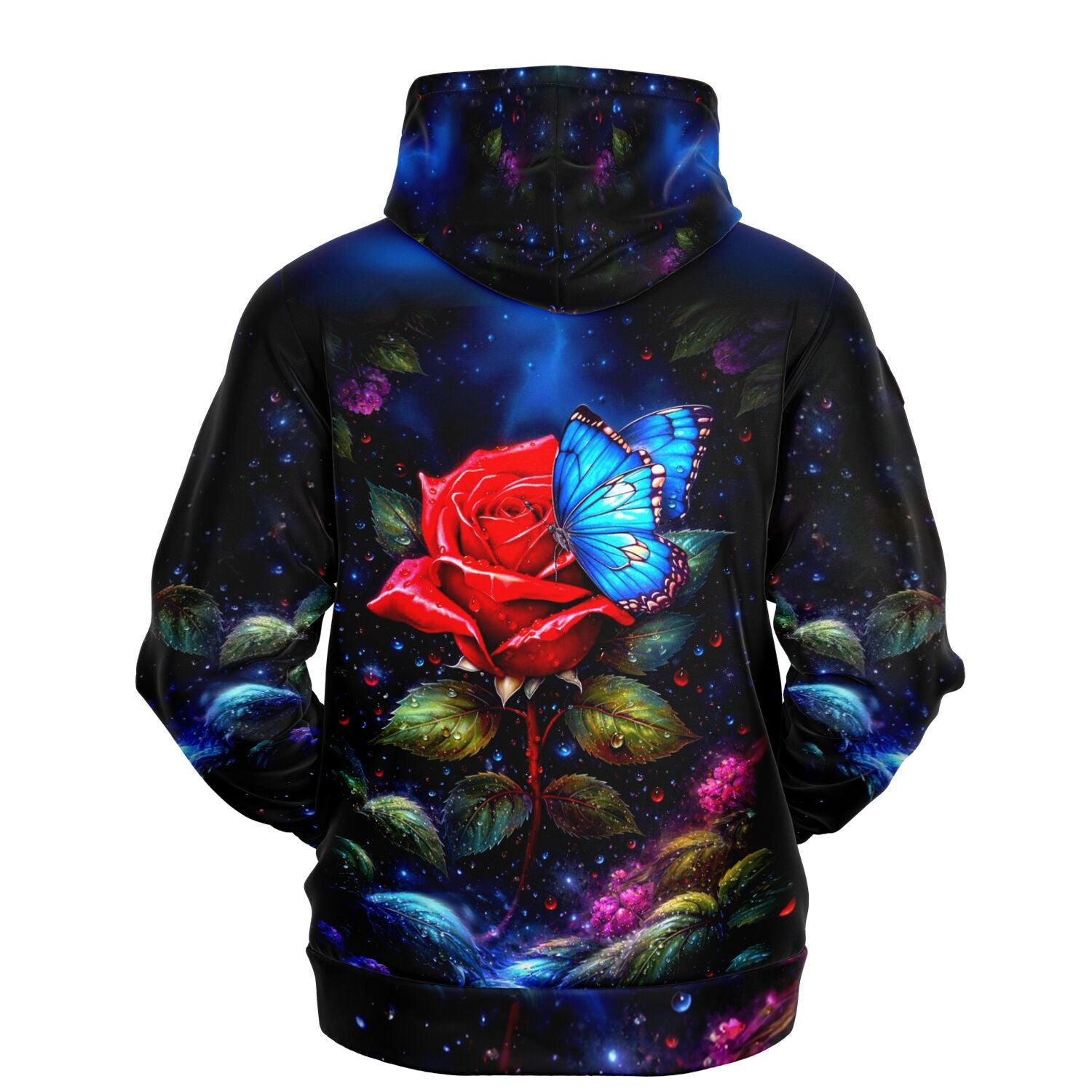 Dreamer Hoodie - Rote Rose trifft blauen Schmetterling