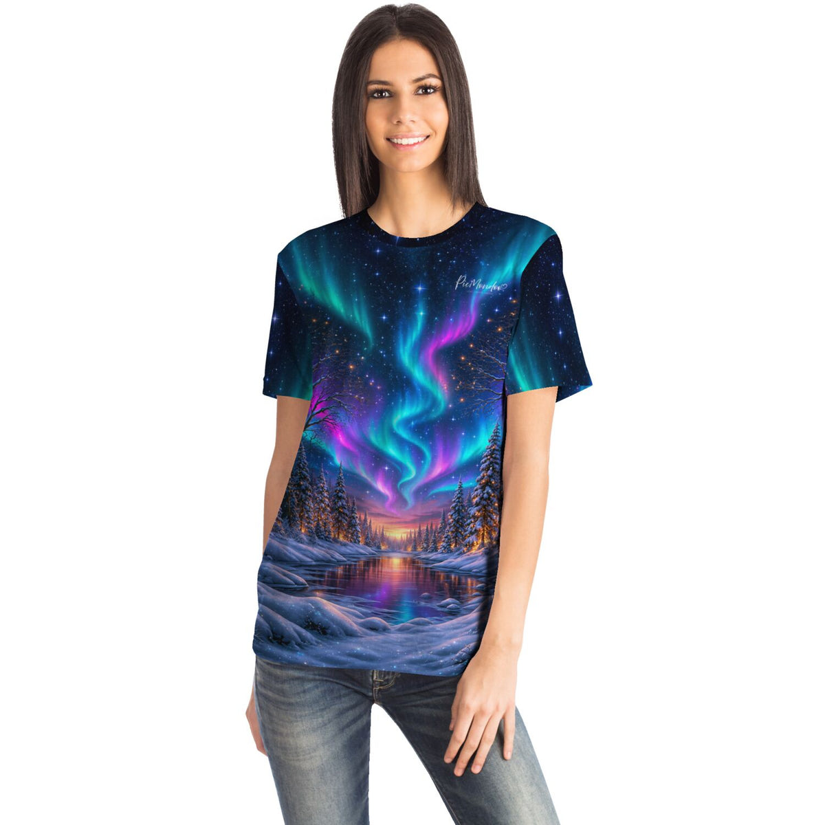 Dreamer T-Shirt mit Polarlichter-Motiv, das perfekt zu Designs für Diamond Painting oder Malen nach Zahlen passt.