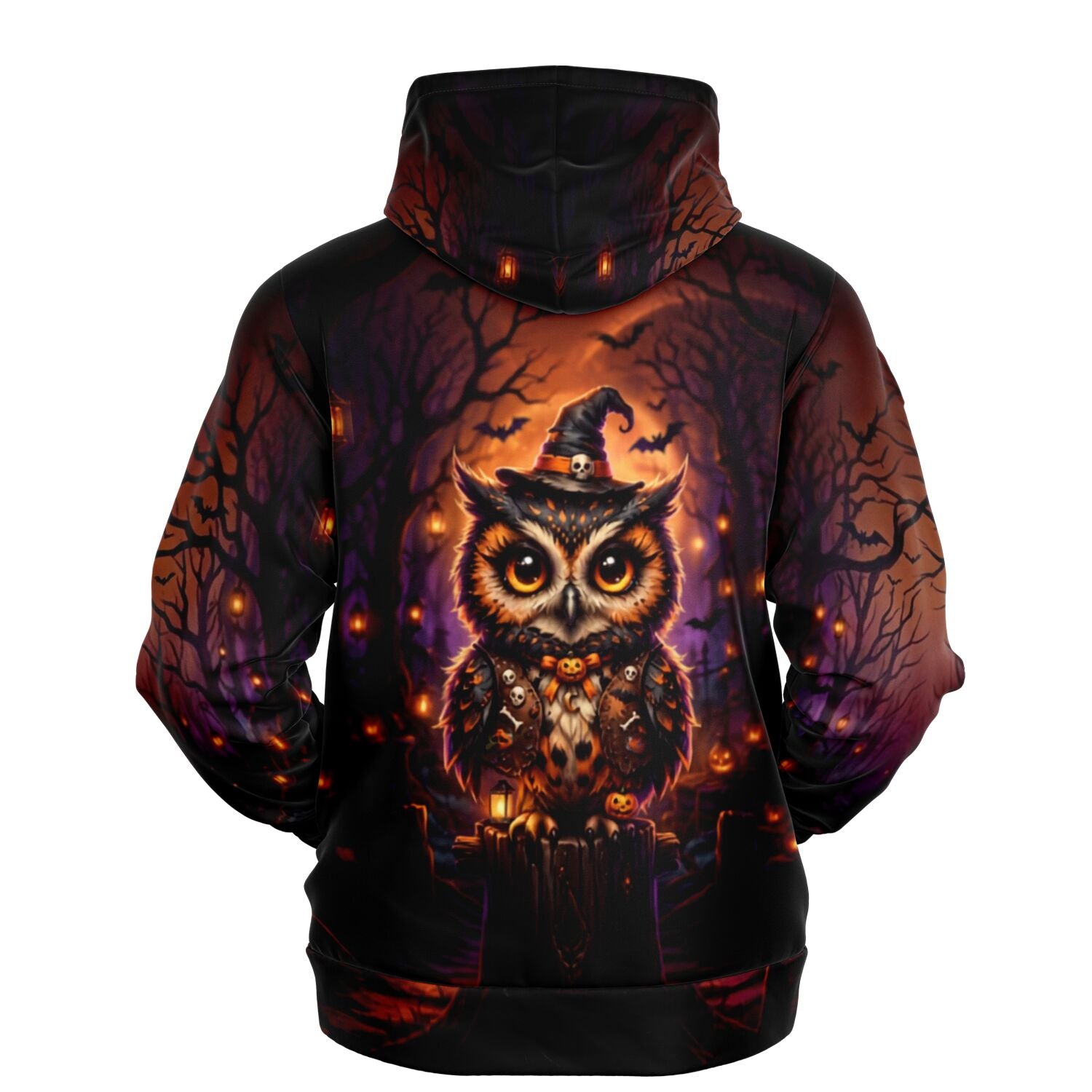 Dreamer Hoodie Wächter der Kürbisnacht mit Eulen-Motiv im Halloween-Look und magischem Wald-Design für DIY-Fans