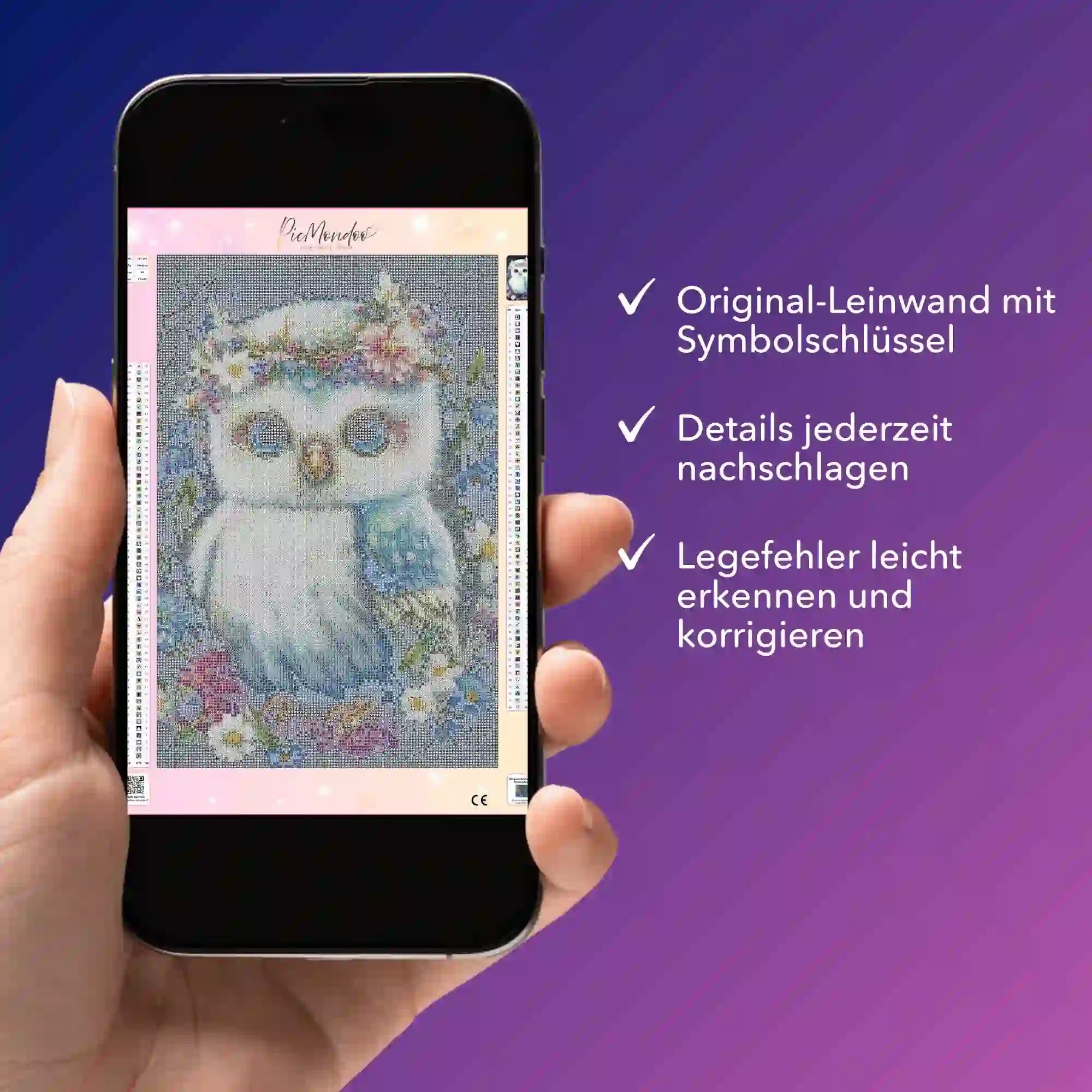 Digitale Bildmappe - Eule im Blumenmeer