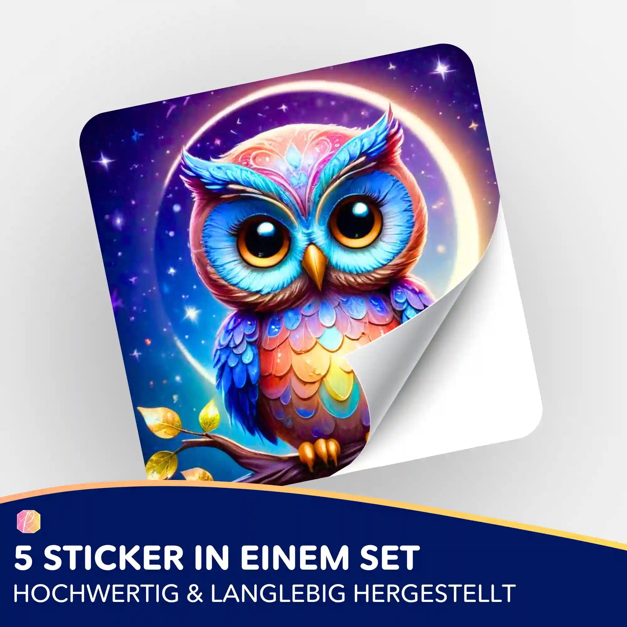 Aufkleber 5er-Set - Moni Live Verkauf - Owl Oskar