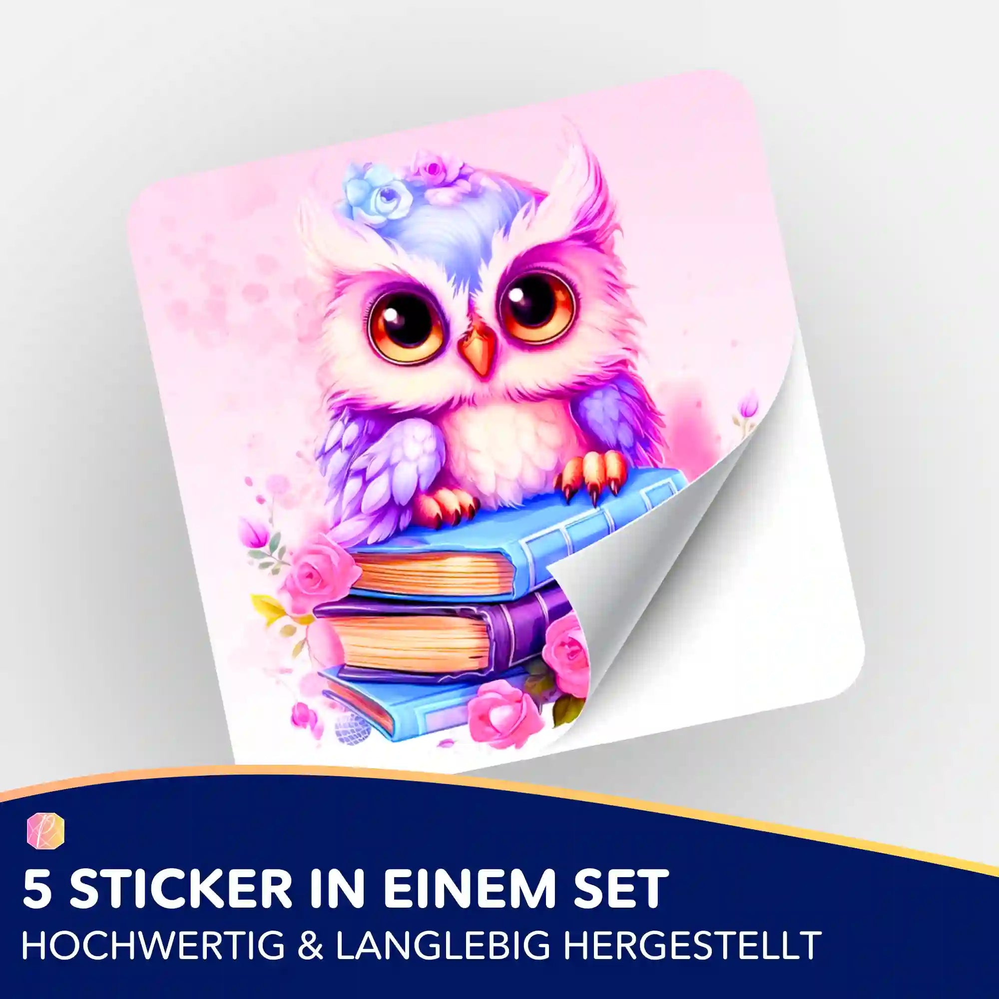 Aufkleber 5er-Set - Büchereule
