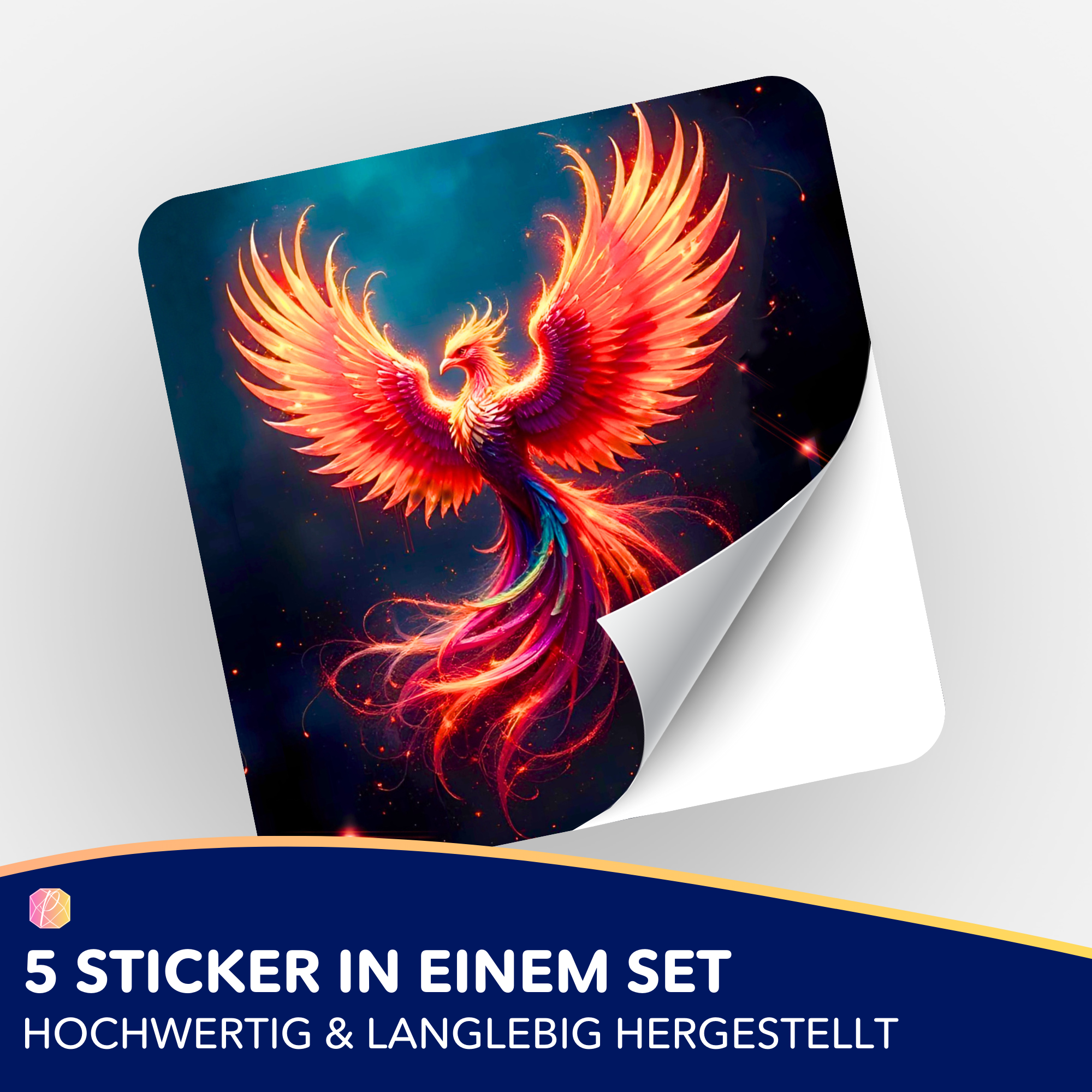 Aufkleber 5er-Set - Sparkle Phönix