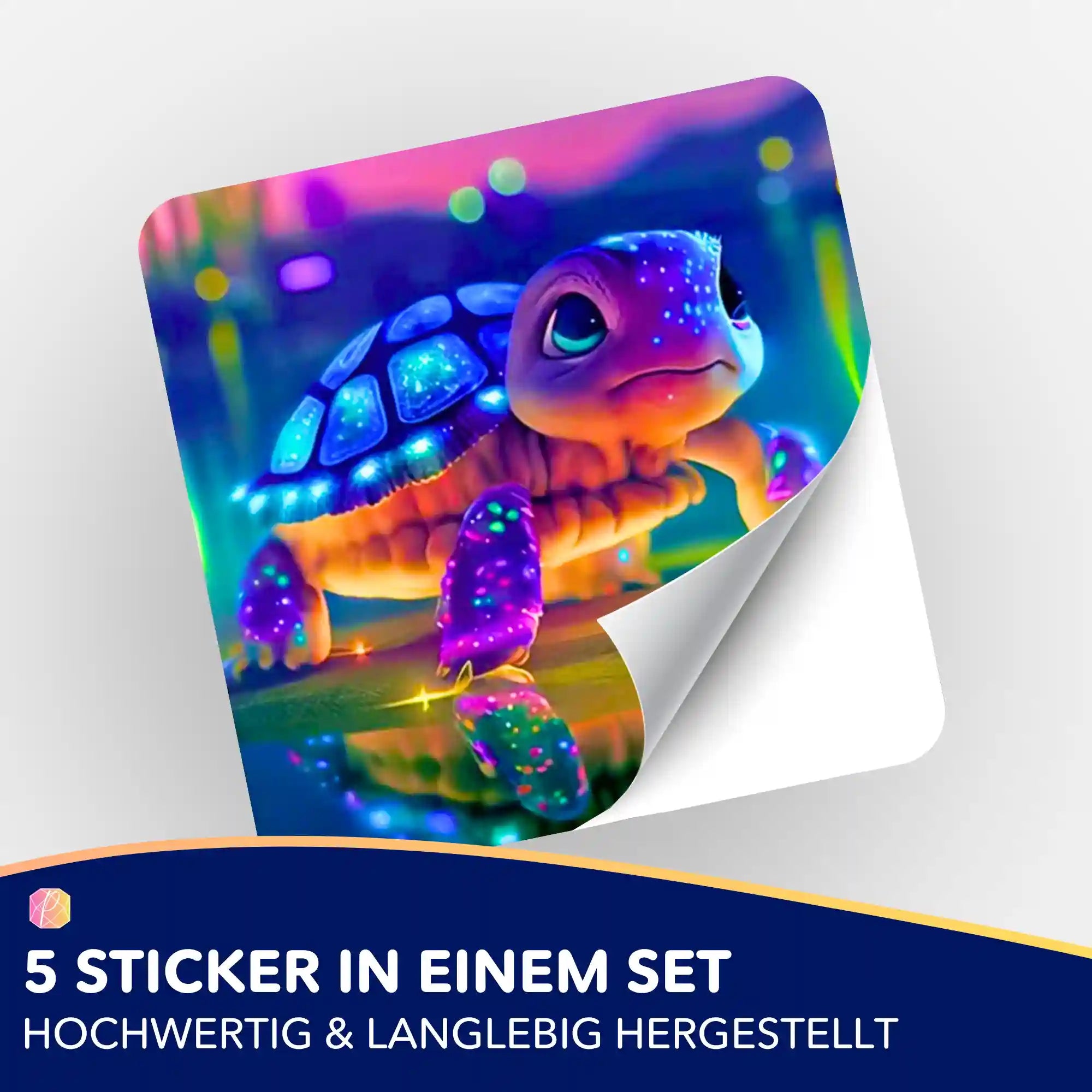 Aufkleber 5er-Set - Sparkling turtle