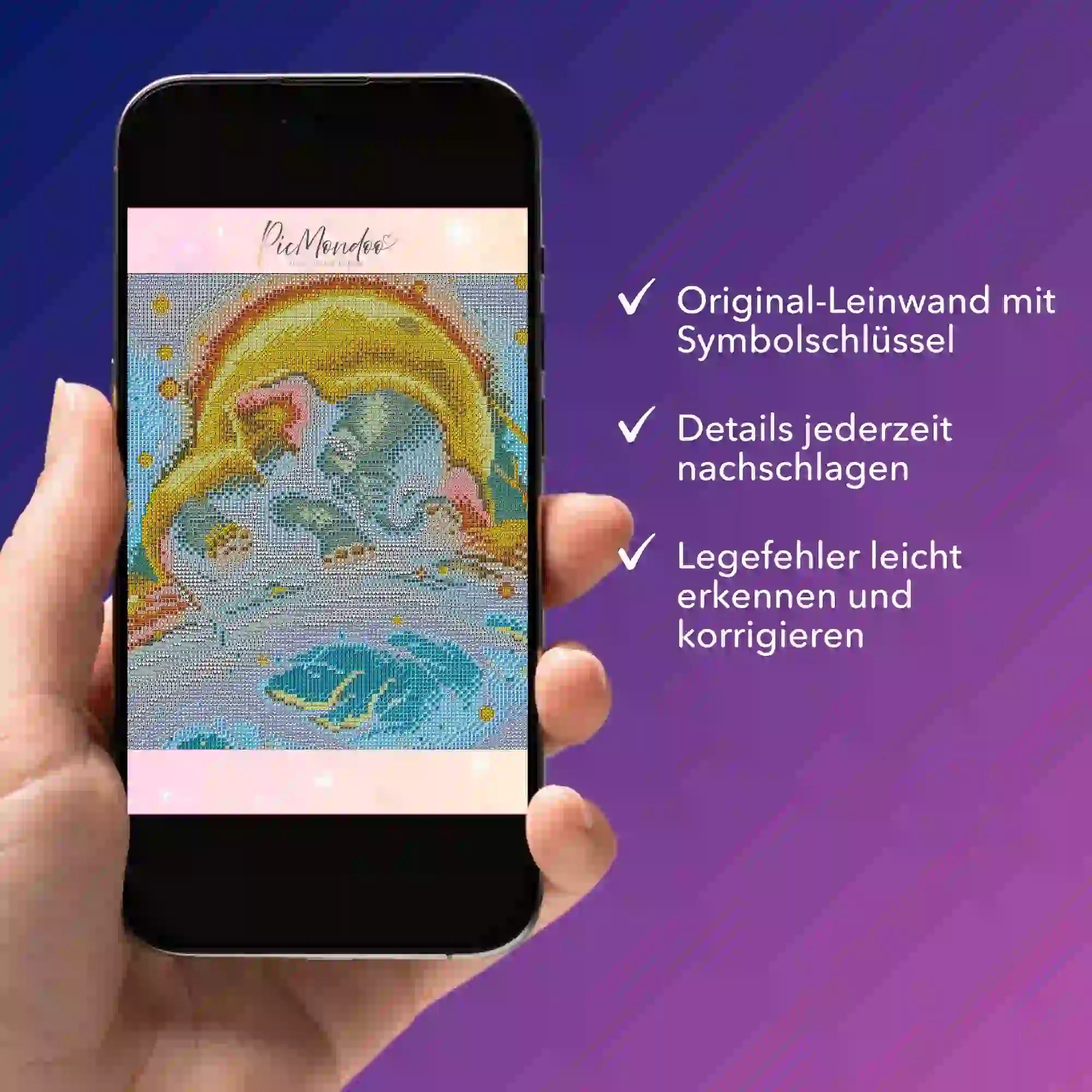 Digitale Bildmappe - Mondschein Elefant