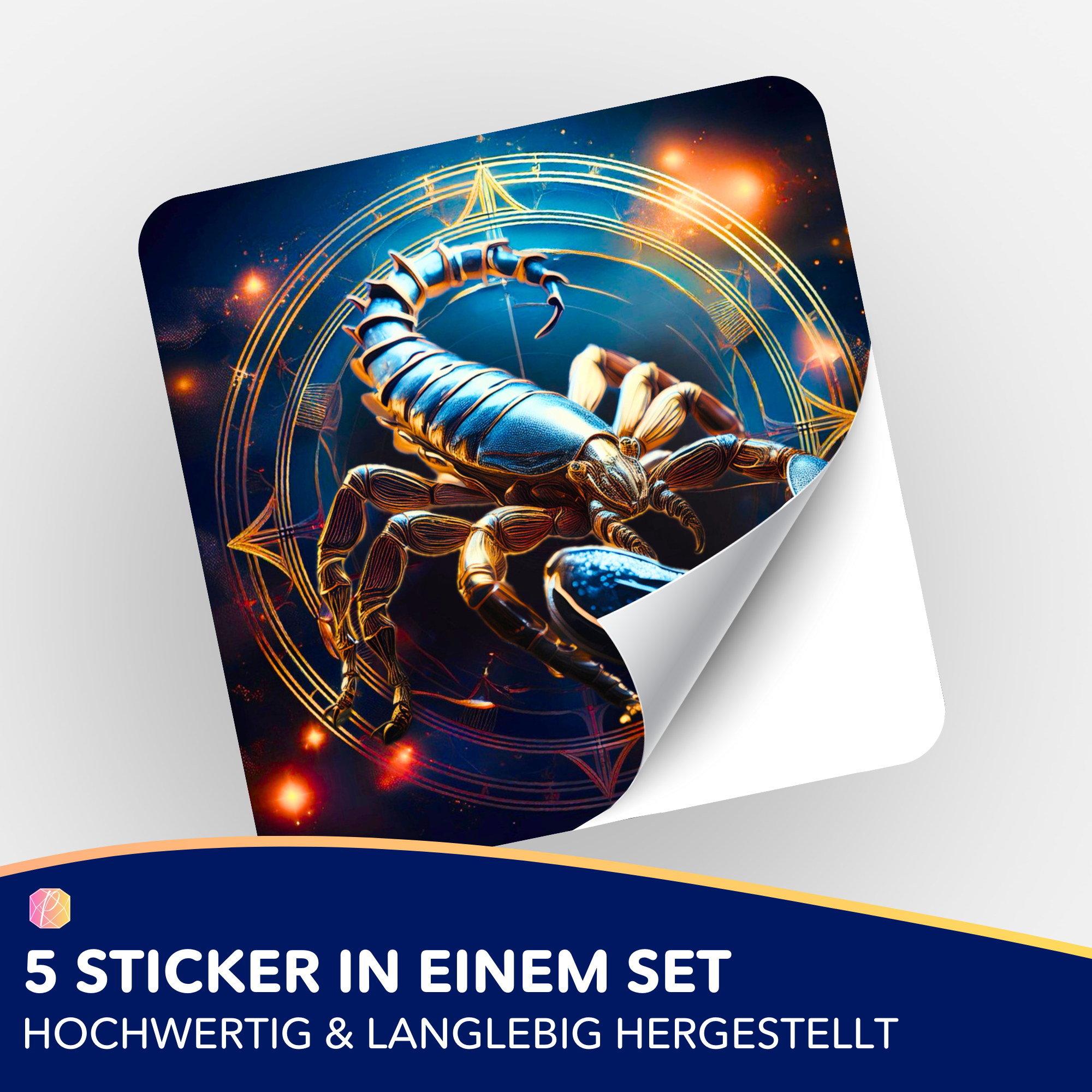 Aufkleber 5er-Set - Sternzeichen Skorpion "Limited Edition"