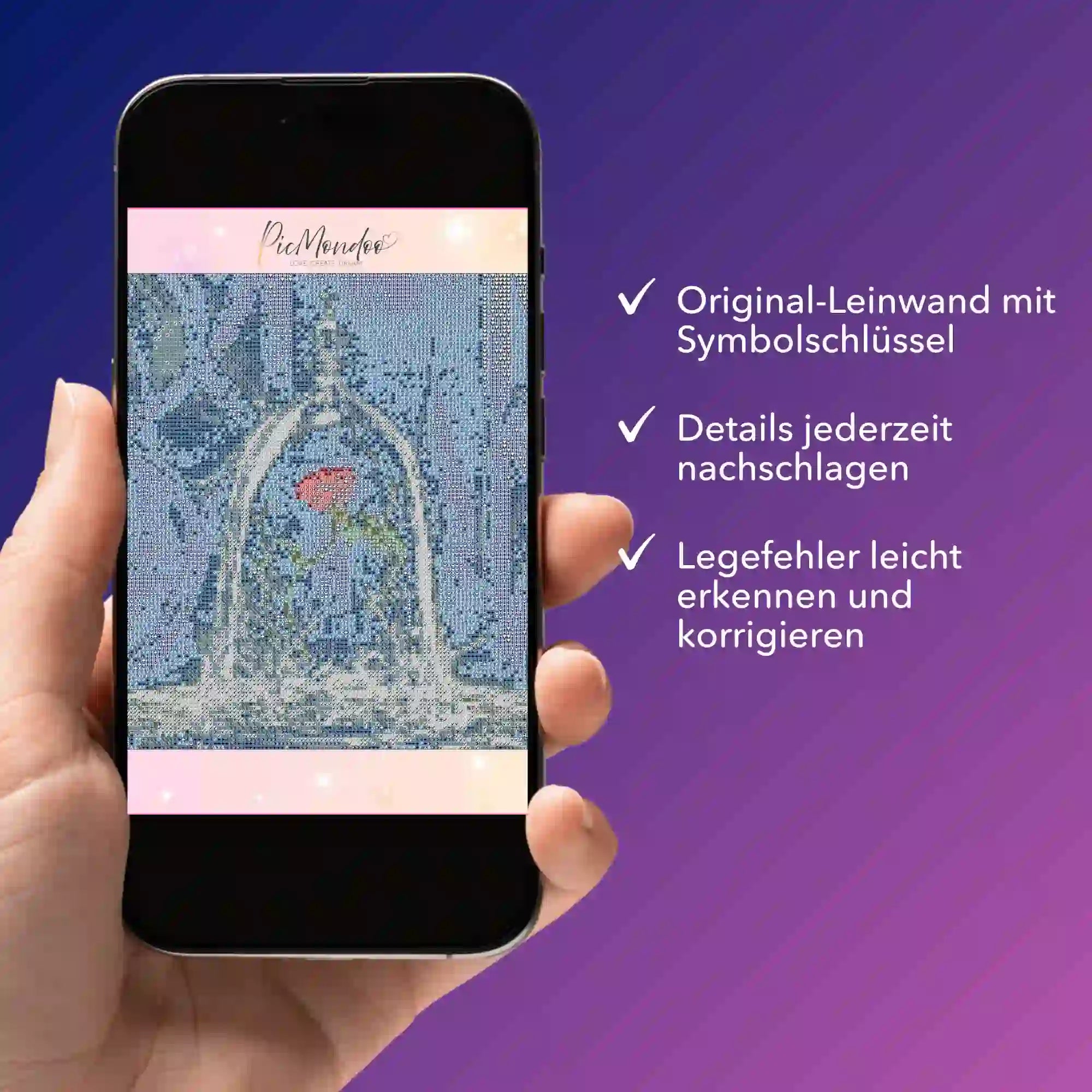 Digitale Bildmappe - Rose im Wunderglas