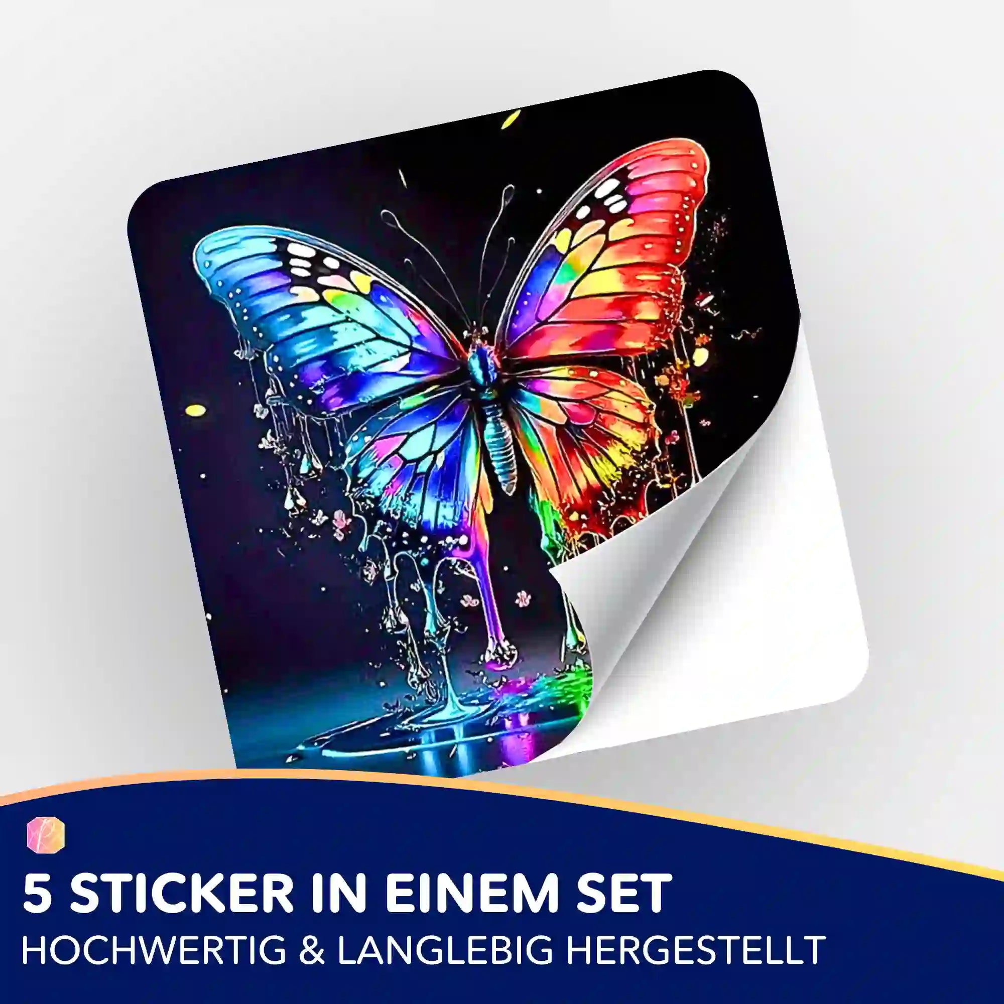 Aufkleber 5er-Set - Waterdrop butterfly