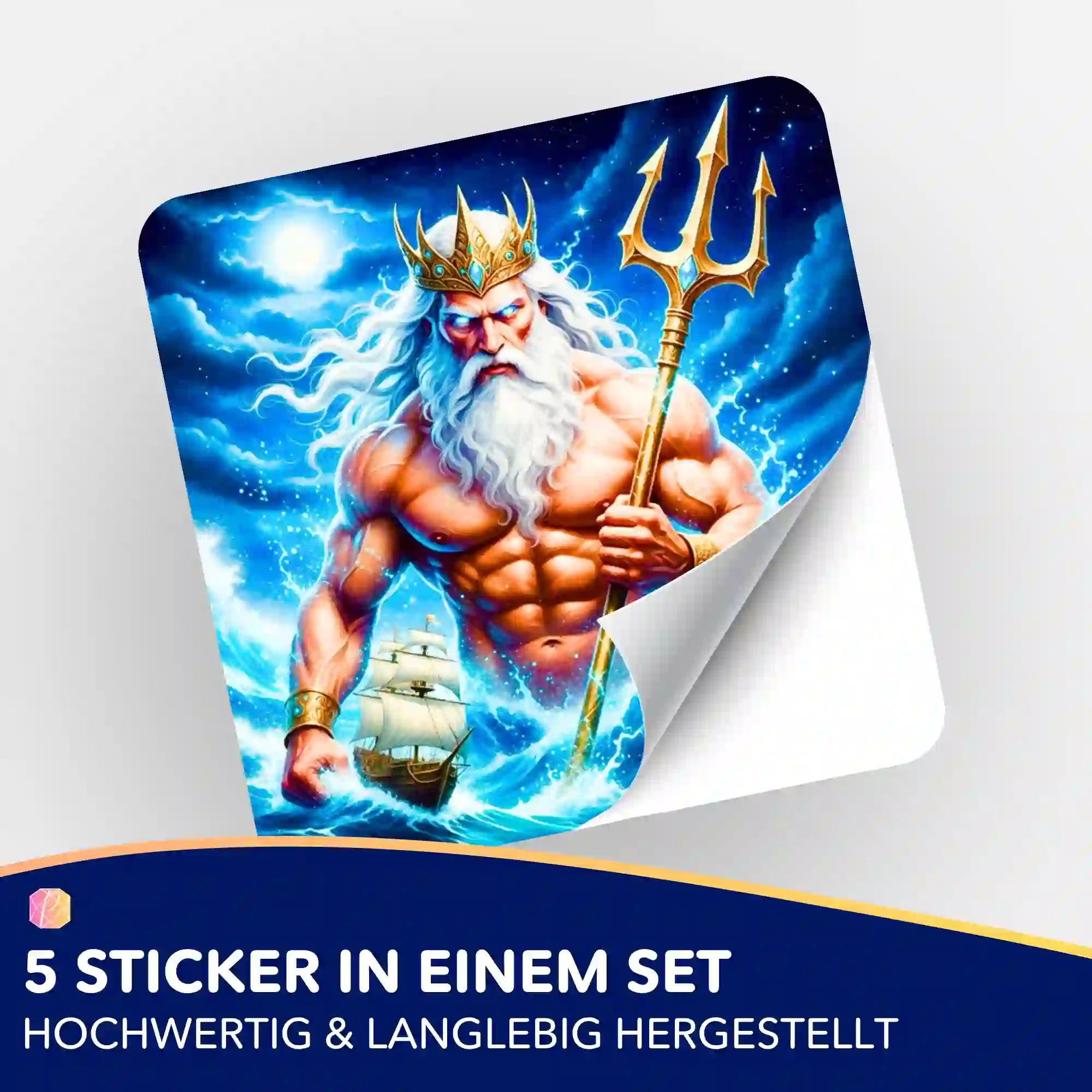 Aufkleber 5er-Set - Poseidon