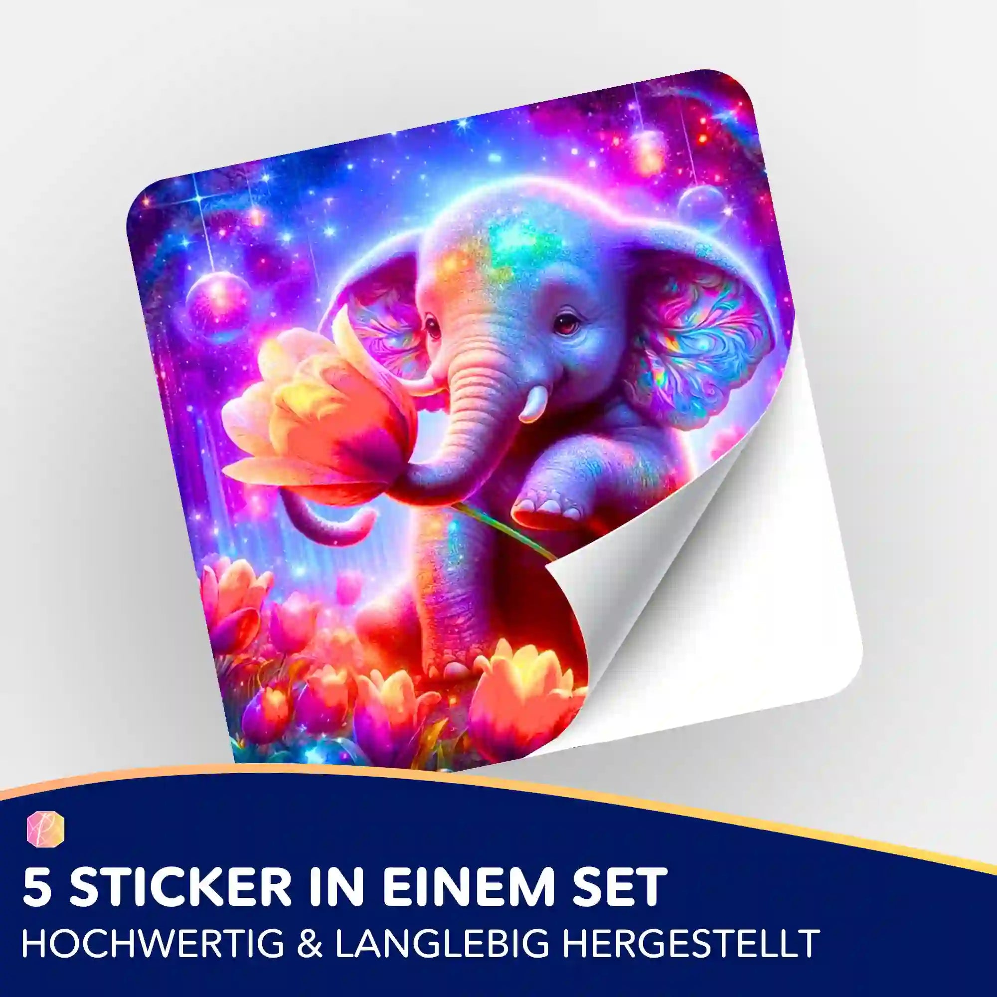 Aufkleber 5er-Set - Elefantenmädchen