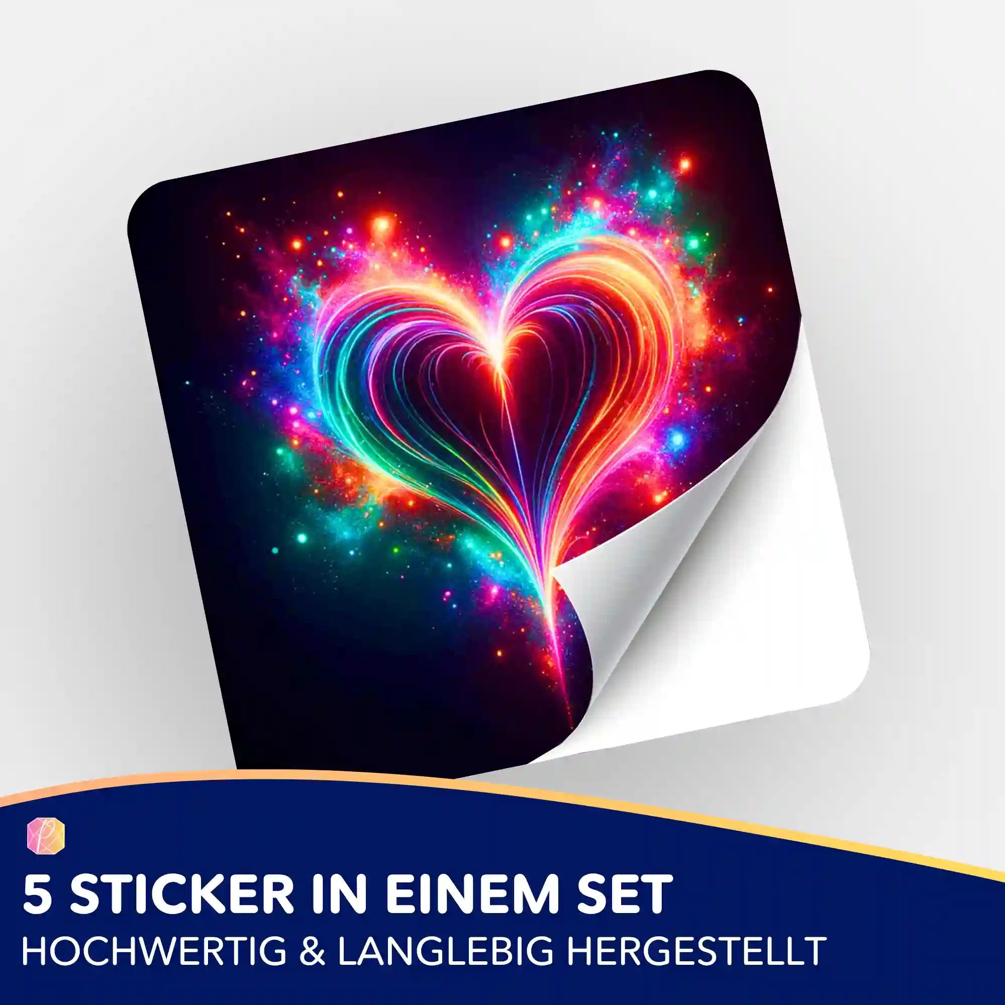 Aufkleber 5er-Set - Herzflimmern