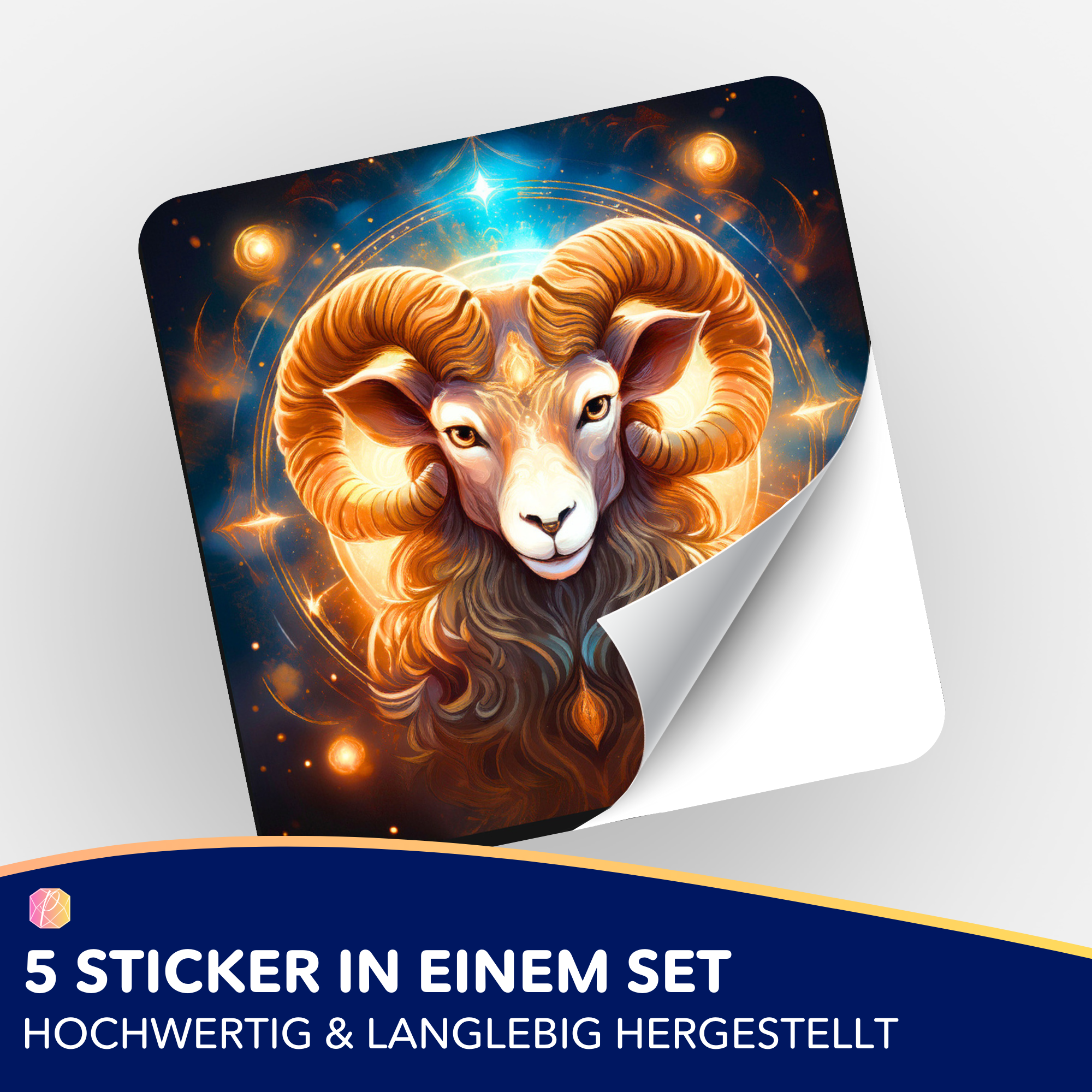 Aufkleber 5er-Set - Sternzeichen Widder "Limited Edition"