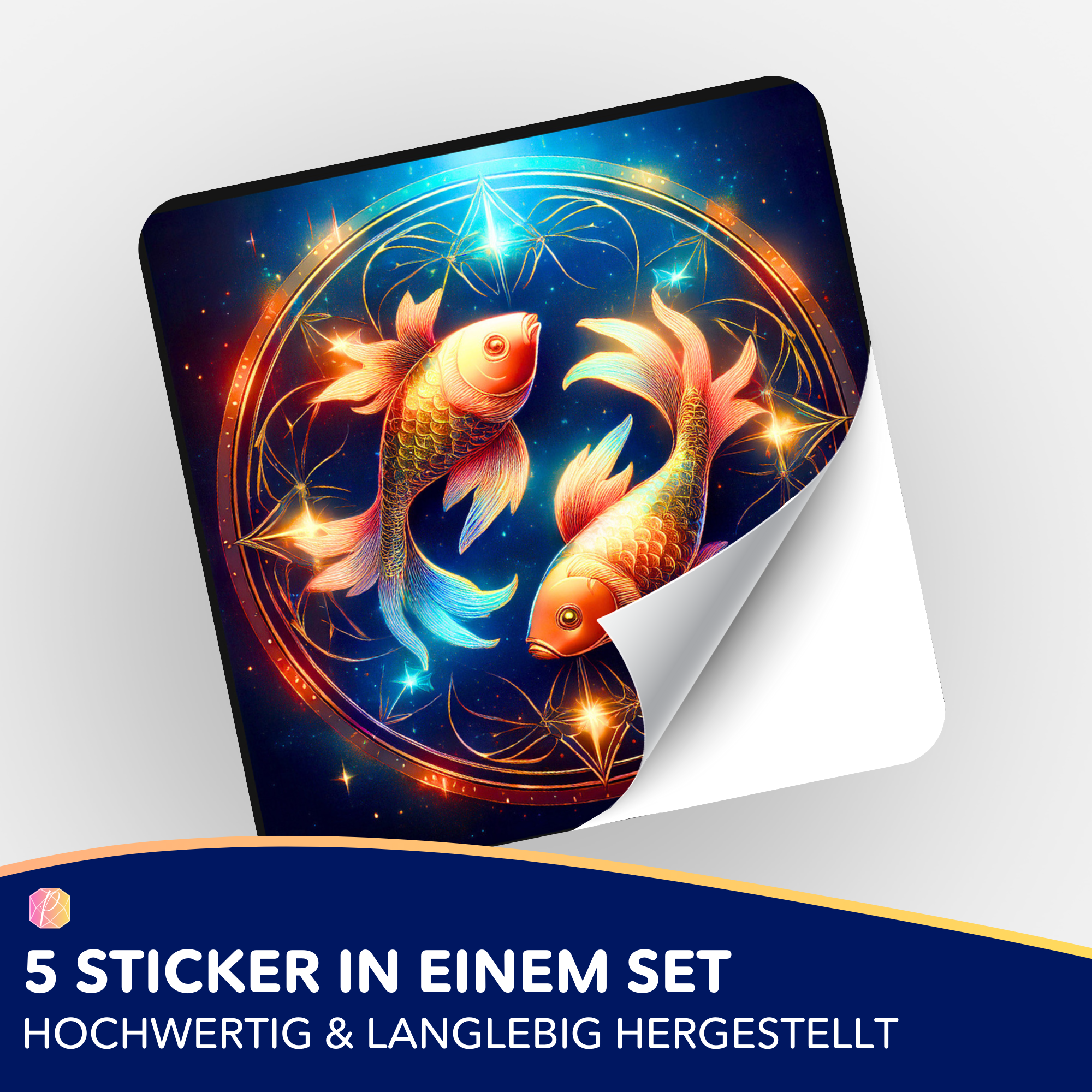 Aufkleber 5er-Set - Sternzeichen Fisch "Limited Edition"