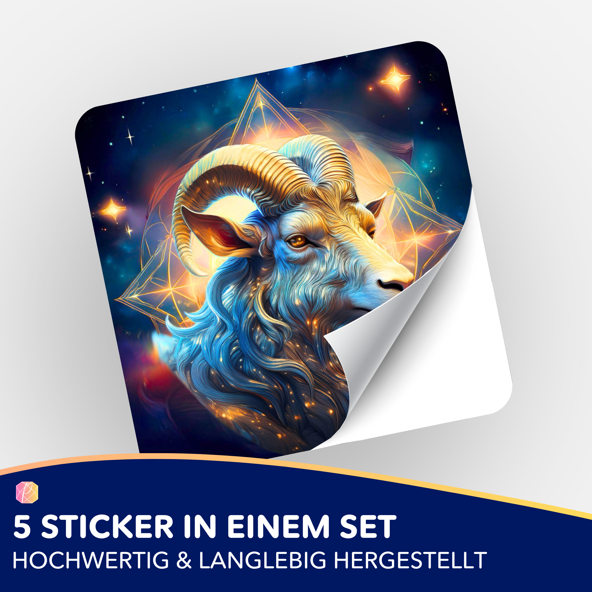 Aufkleber 5er-Set - Sternzeichen Steinbock "Limited Edition"