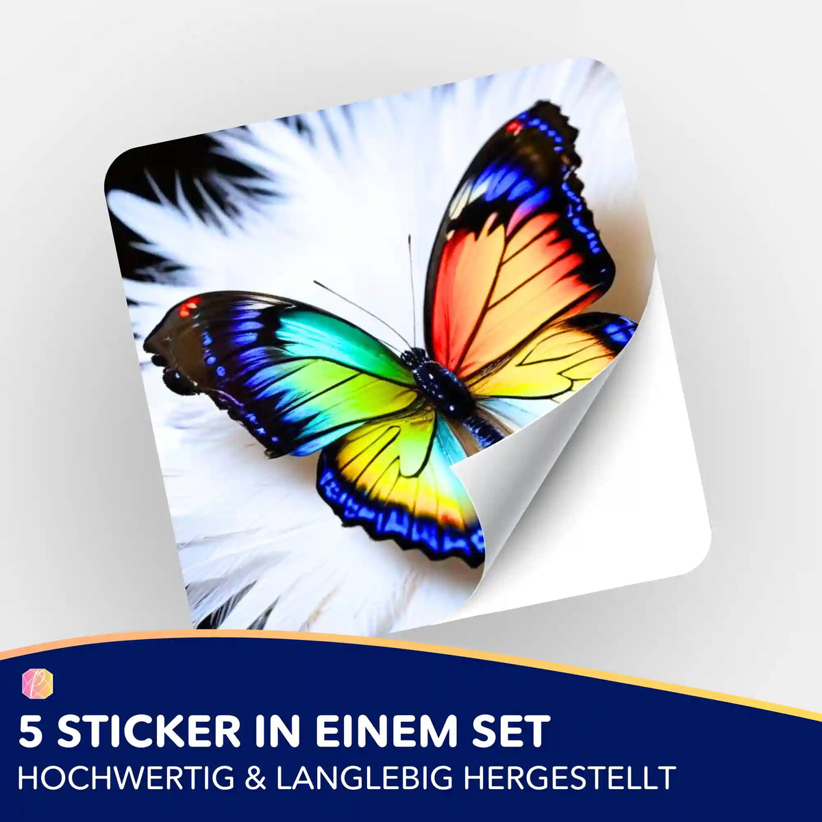 Buntes Schmetterling-Aufkleber-Set zur Organisation von Diamond Painting und Malen nach Zahlen Projekten