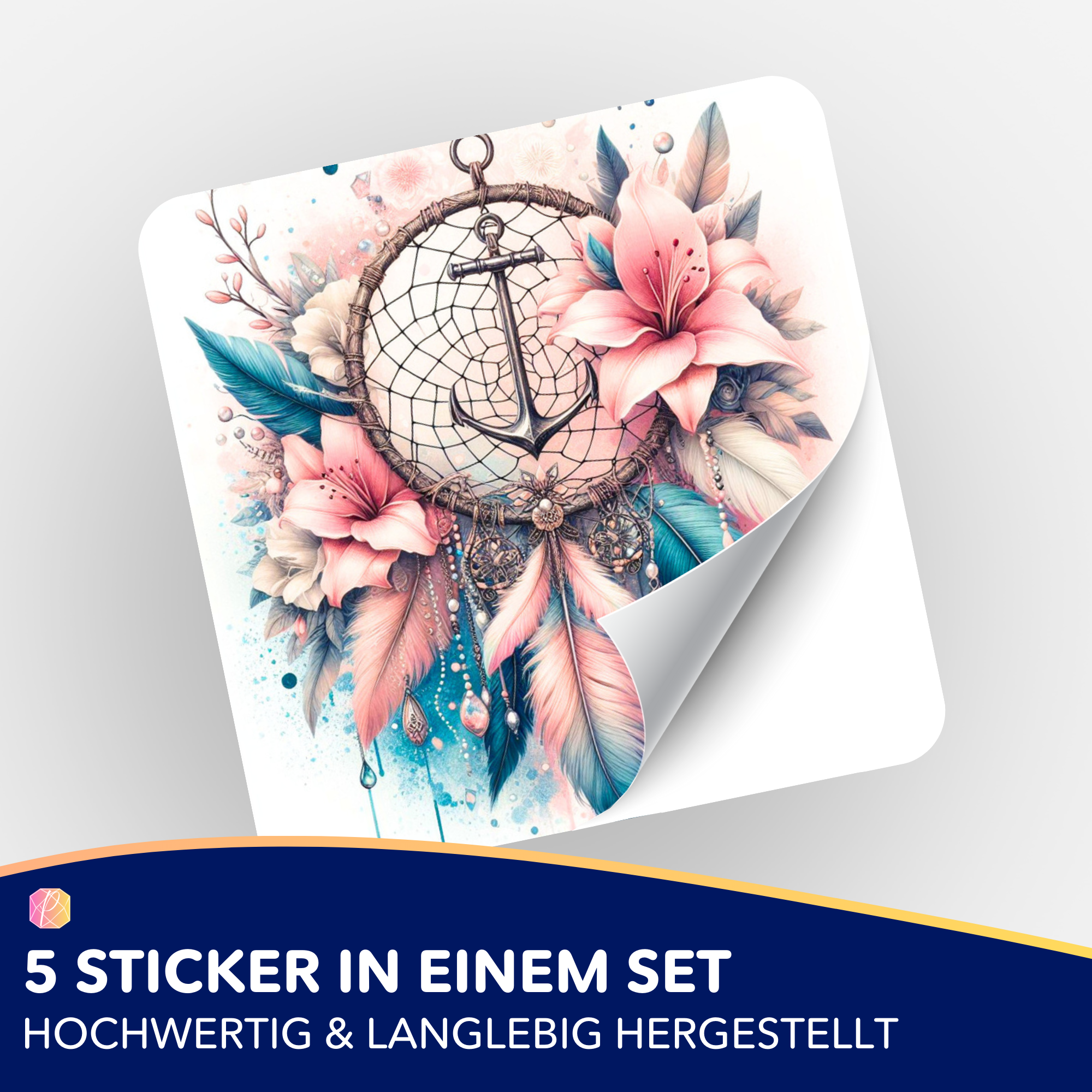 Aufkleber 5er-Set - Dream Anker