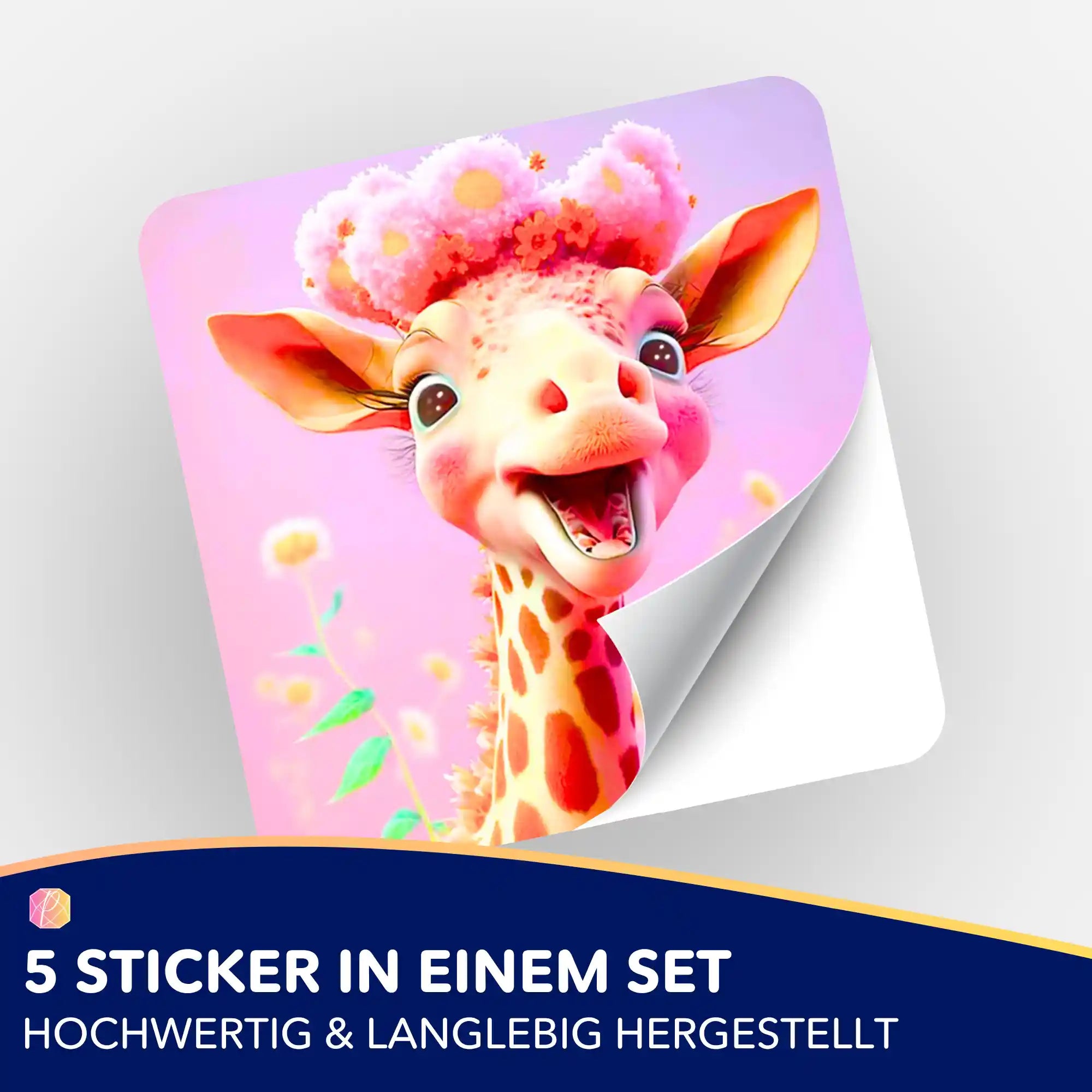 Aufkleber 5er-Set - Fröhliche Giraffe