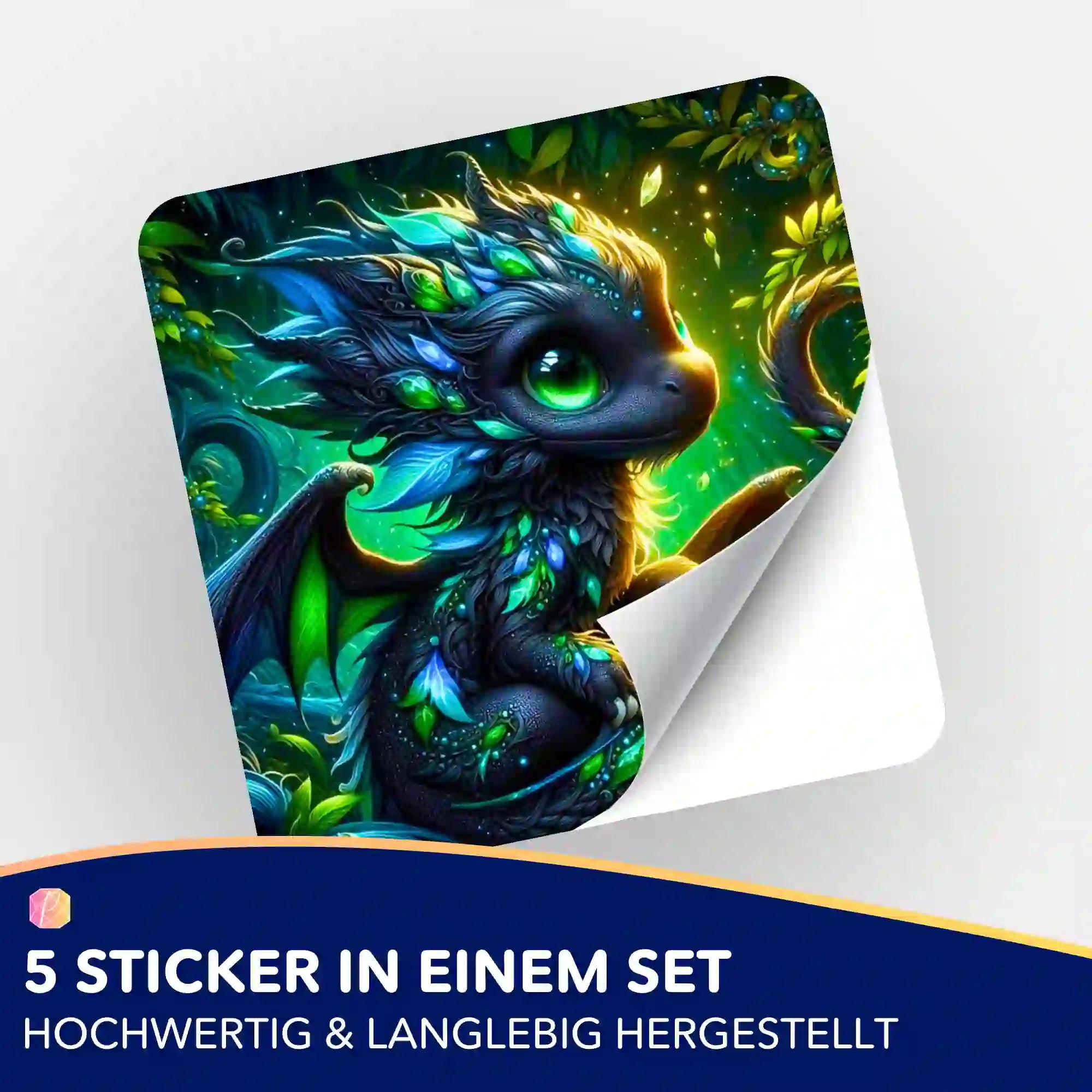 Aufkleber 5er-Set - Drago der kleine Drache