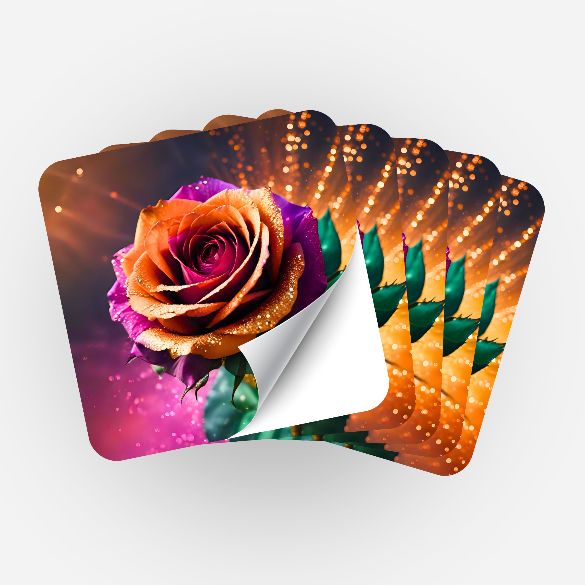 Aufkleber 5er-Set - Colorful Rose